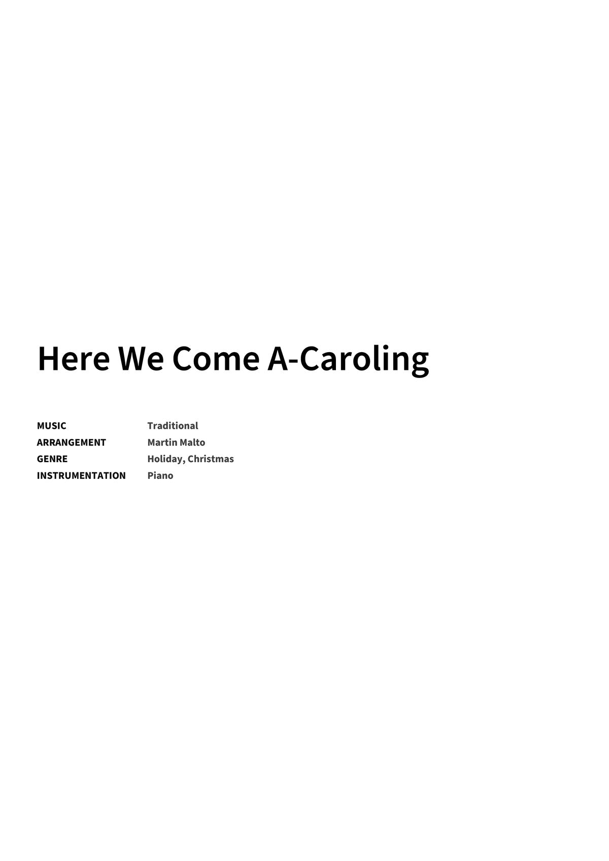 Here We Come A-Caroling - Title Page