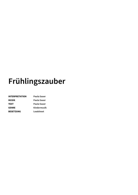 Frühlingszauber - Title Page