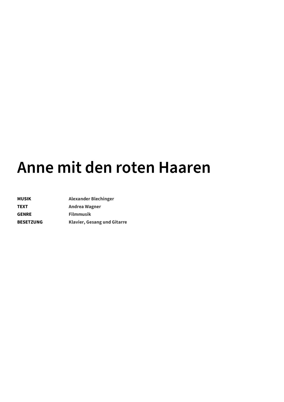Anne mit den roten Haaren - Title Page