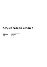 Ach, ich habe sie verloren - Title Page