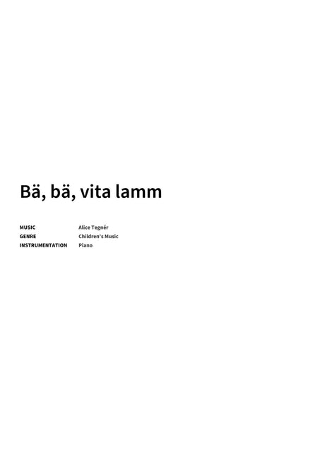 Bä, bä, vita lamm - Title Page