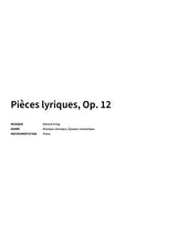 Pièces lyriques, Op. 12 - Title Page