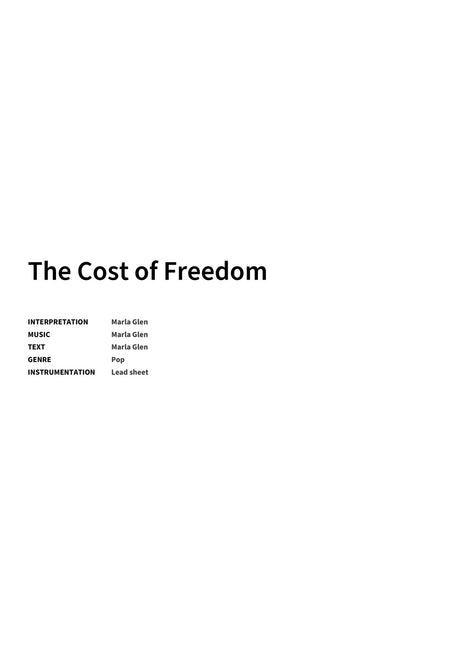 The Cost of Freedom - Title Page