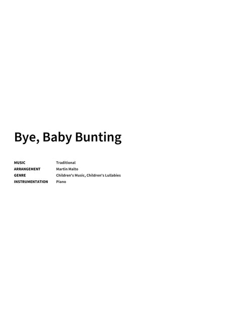 Bye, Baby Bunting - Title Page
