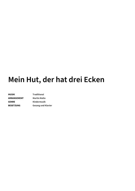 Mein Hut, der hat drei Ecken - Title Page