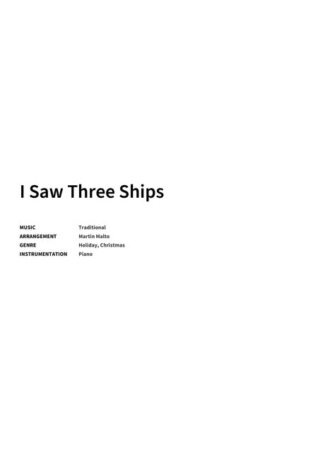 I Saw Three Ships - Title Page