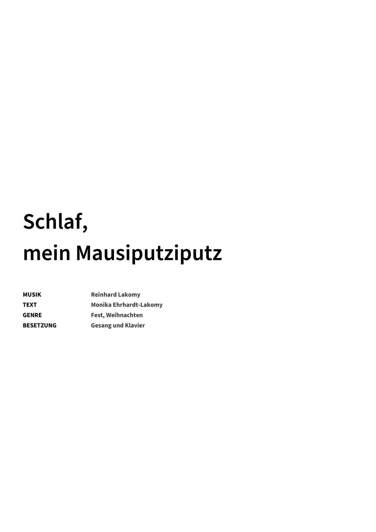 Schlaf, mein Mausiputziputz - Title Page