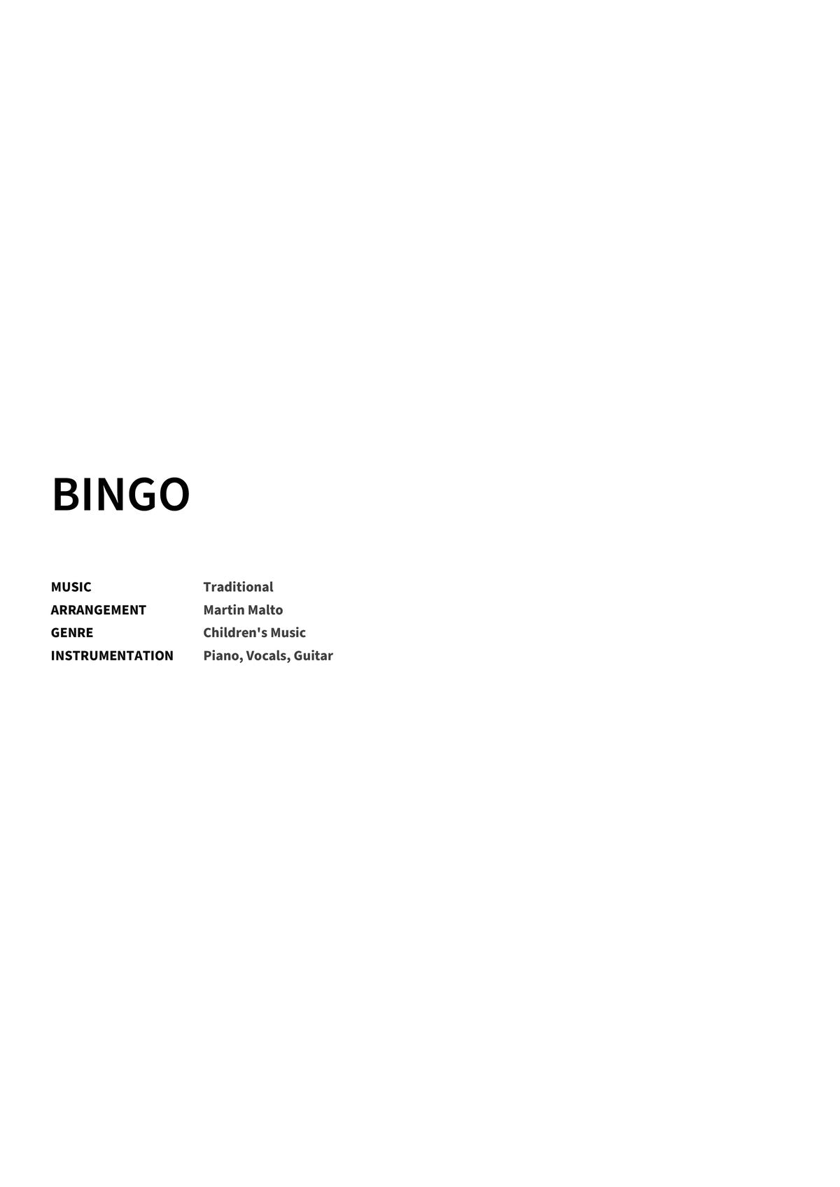 BINGO - Title Page