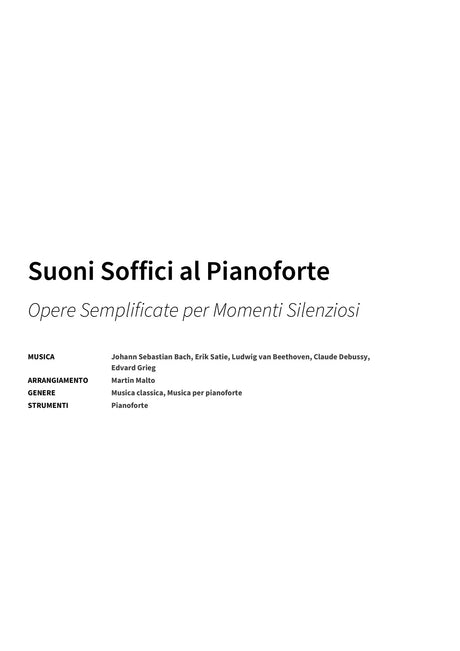 Suoni Soffici al Pianoforte - Title Page