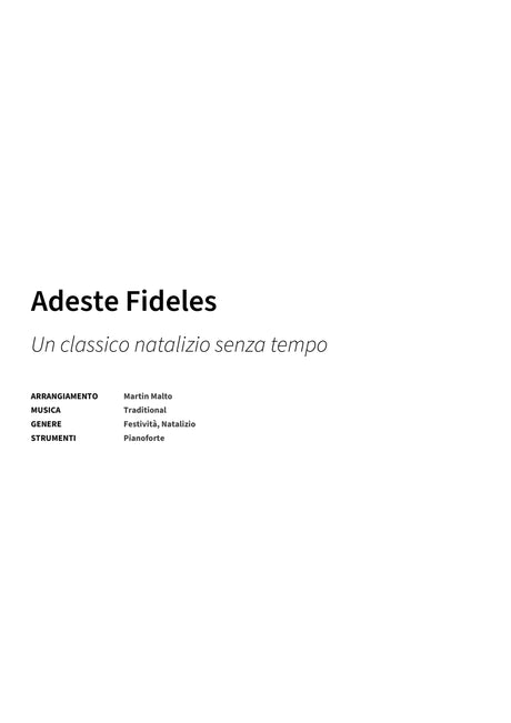Adeste Fideles - Title Page