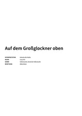 Auf dem Großglockner oben - Title Page