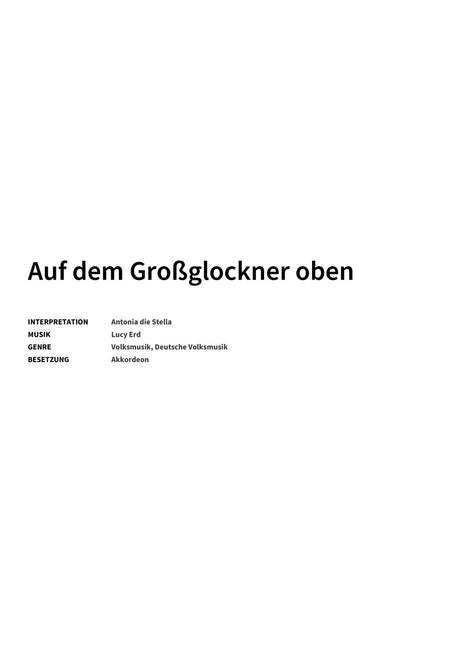 Auf dem Großglockner oben - Title Page