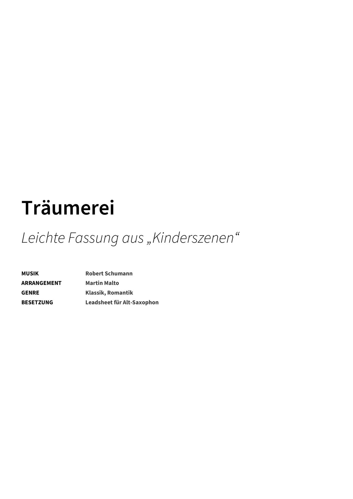 Träumerei - Title Page