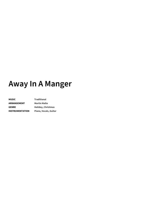 Away In A Manger - Title Page