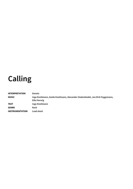 Calling - Title Page
