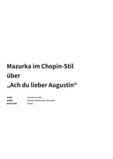 Mazurka im Chopin-Stil über „Ach du lieber Augustin“ - Title Page