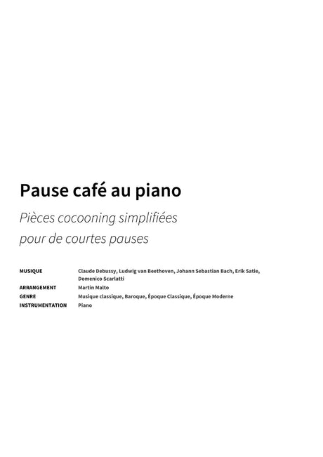Pause café au piano - Title Page
