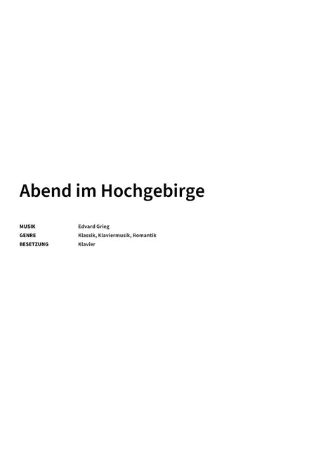 Abend im Hochgebirge - Title Page