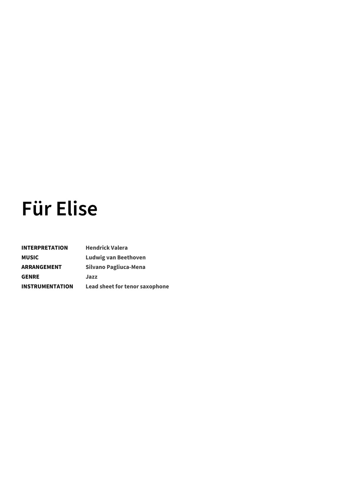 Für Elise - Title Page