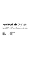 Humoreske in Ges-Dur - Title Page