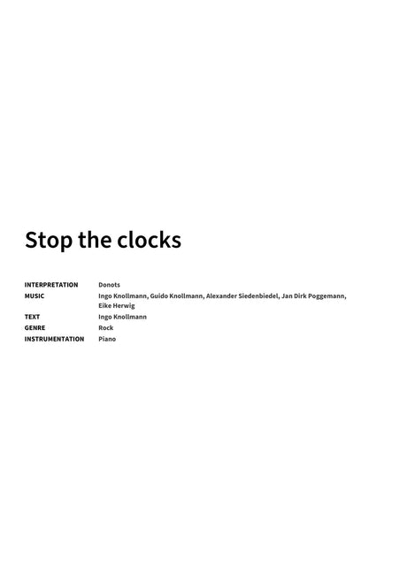 Stop the clocks - Title Page