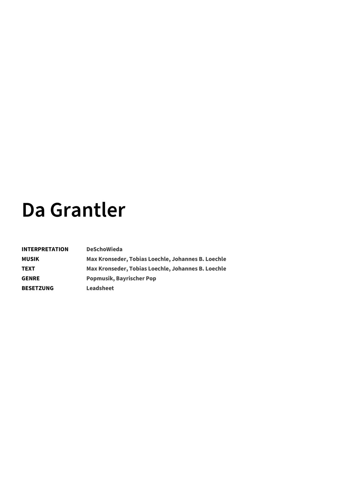 Da Grantler - Title Page