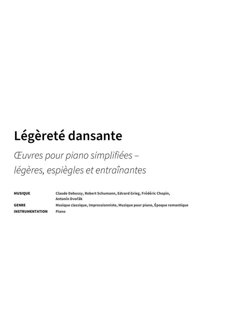 Légèreté dansante - Title Page
