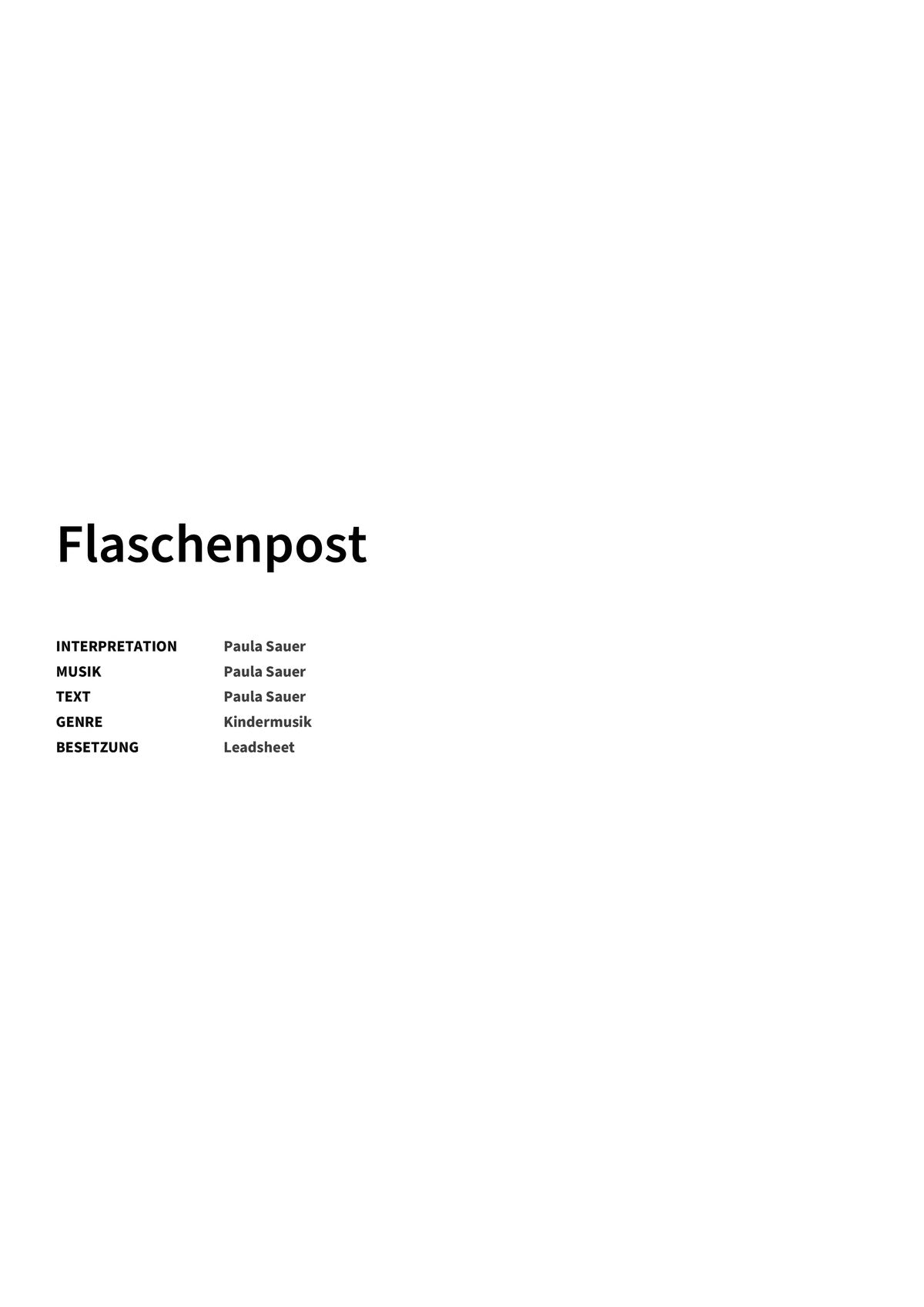 Flaschenpost - Title Page