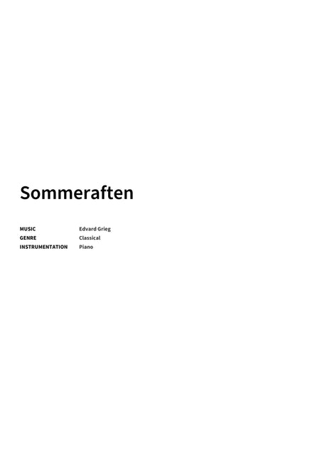 Sommeraften - Title Page