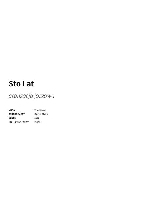 Sto Lat - Title Page