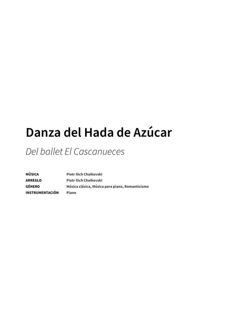 Danza del Hada de Azúcar - Title Page