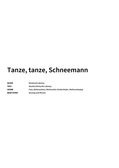 Tanze, tanze, Schneemann - Title Page