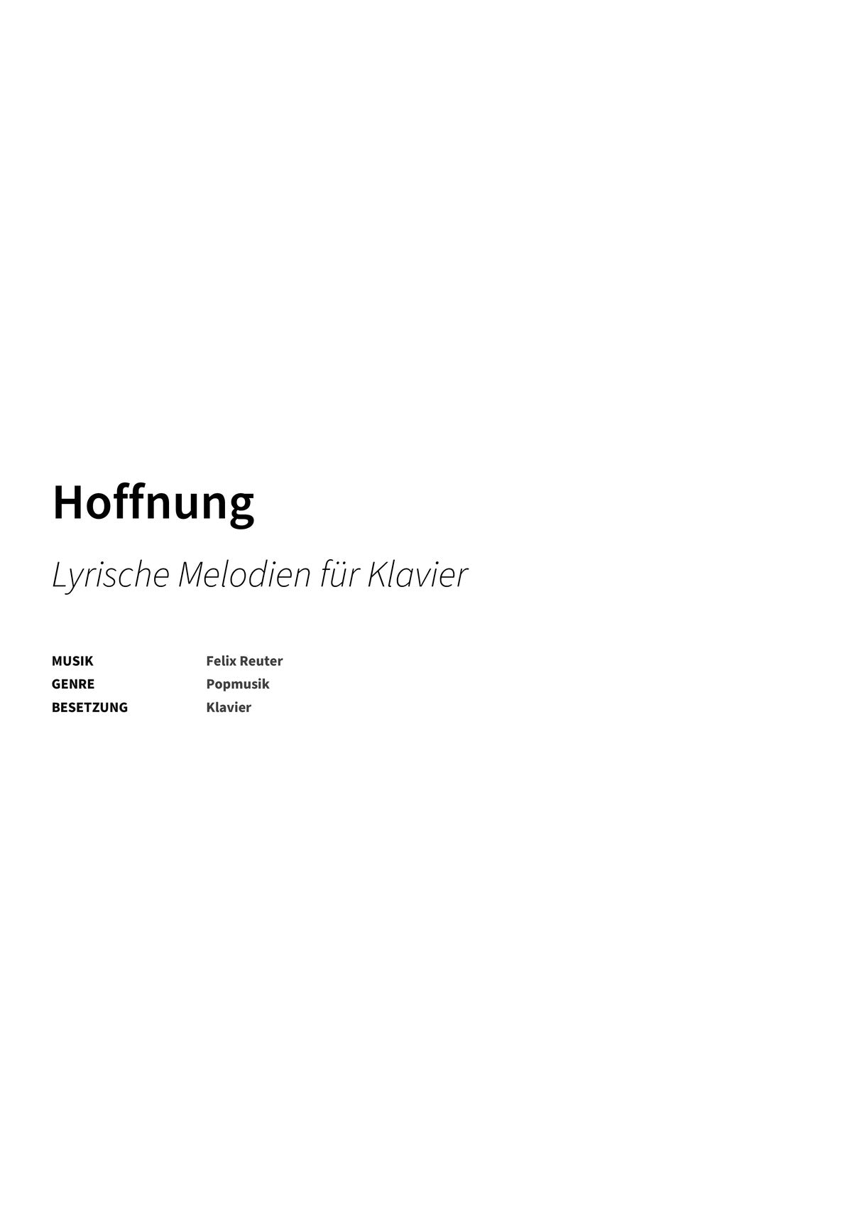 Hoffnung - Title Page