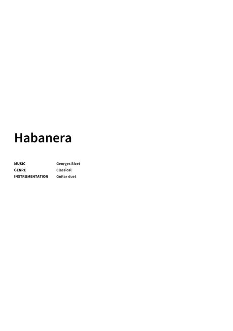 Habanera - Title Page