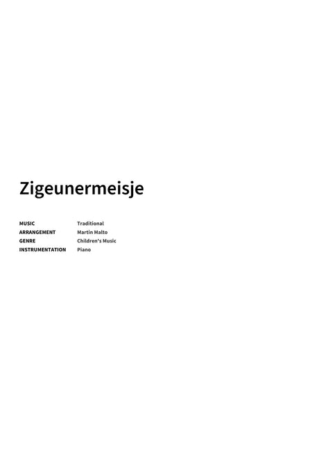 Zigeunermeisje - Title Page