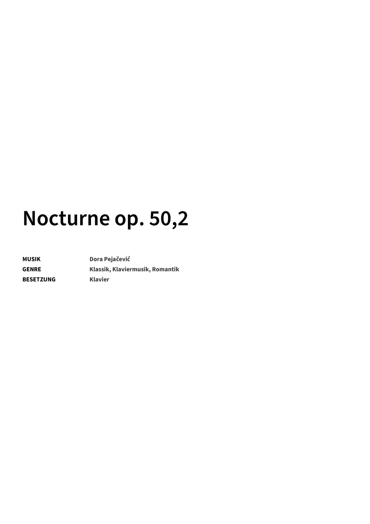 Nocturne op. 50,2 - Title Page