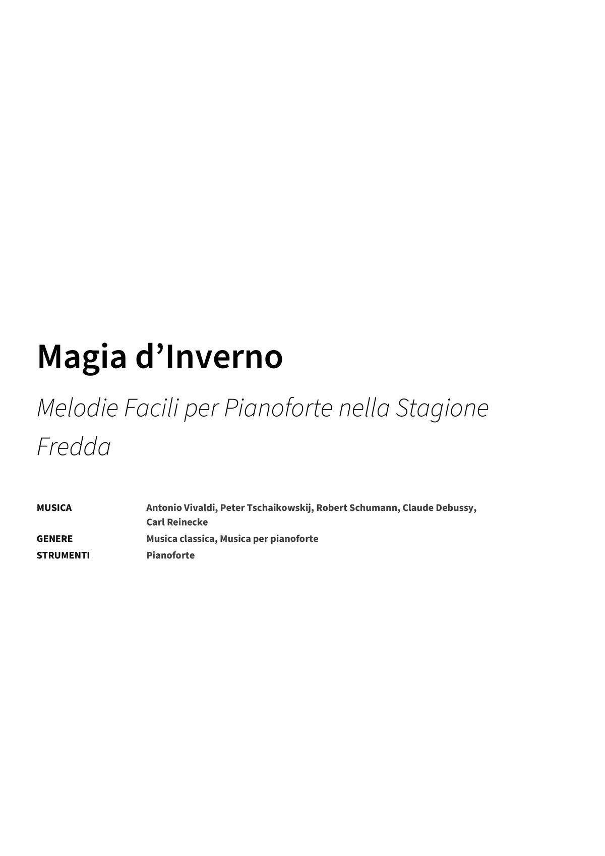 Magia d’Inverno - Title Page