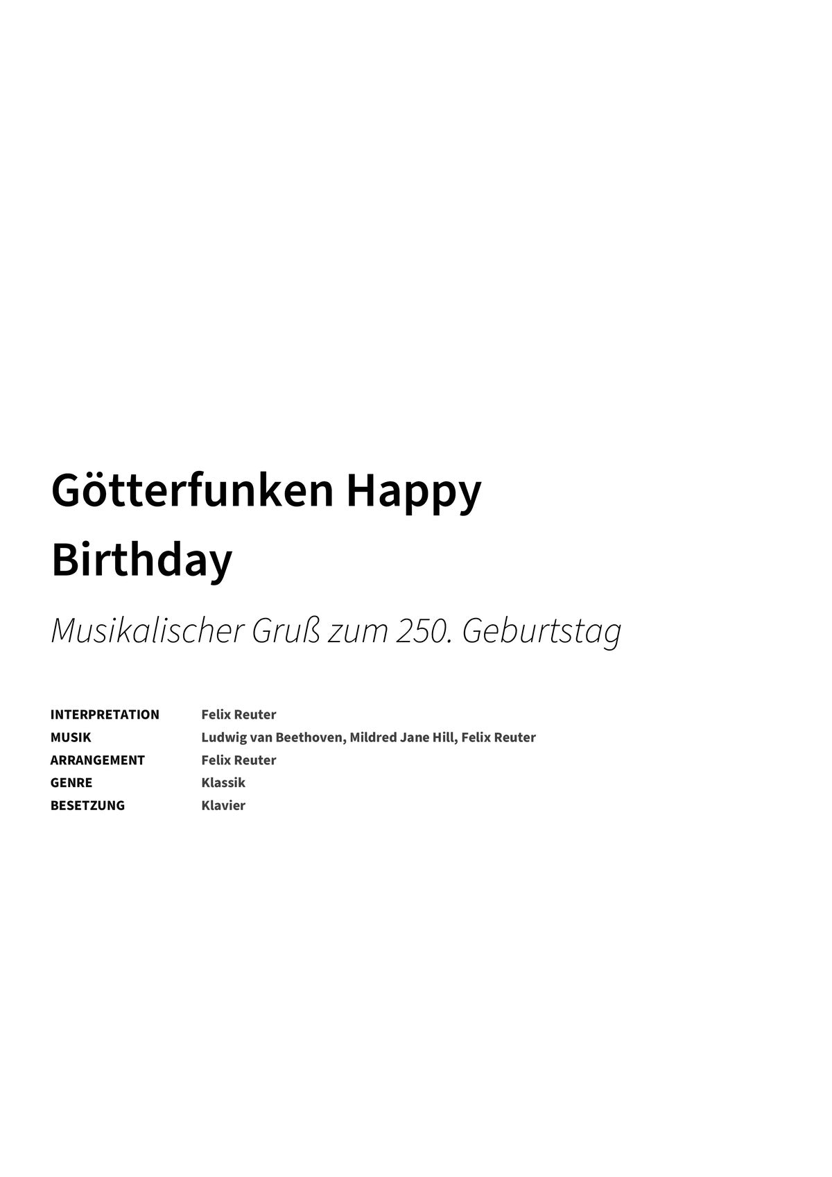 Götterfunken Happy Birthday - Title Page