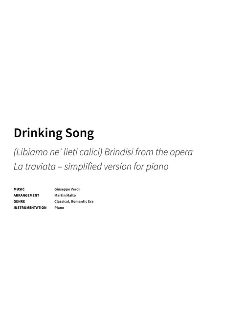 Drinking Song - Title Page