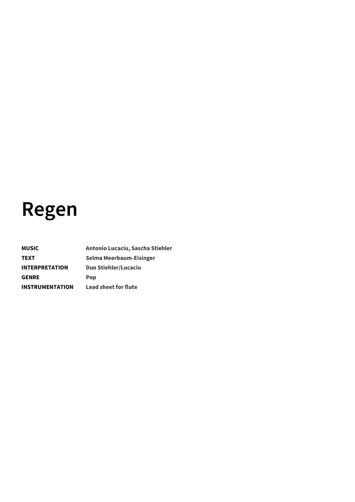 Regen - Title Page