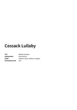 Cossack Lullaby - Title Page