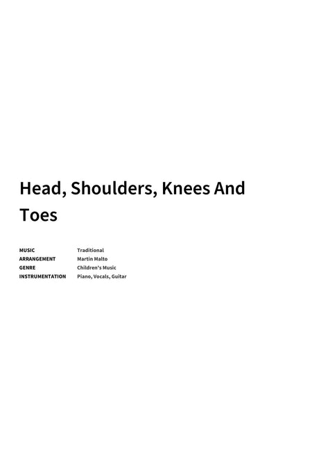 Head, Shoulders, Knees And Toes - Title Page