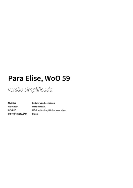Para Elise, WoO 59 - Title Page