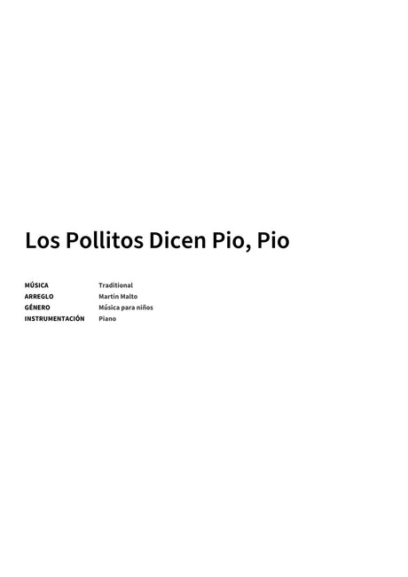 Los Pollitos Dicen Pio, Pio - Title Page
