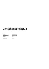 Zwischenspiel Nr. 3 - Title Page