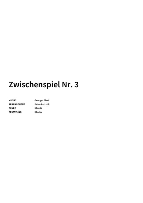 Zwischenspiel Nr. 3 - Title Page