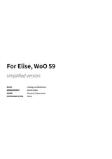 For Elise, WoO 59 - Title Page