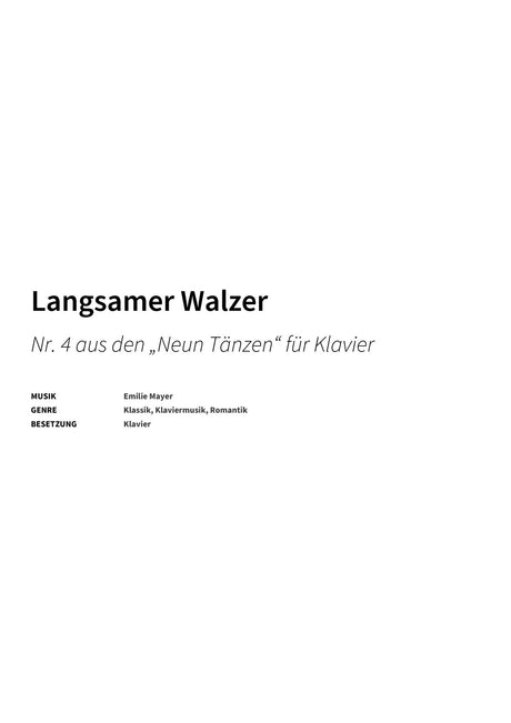 Langsamer Walzer - Title Page