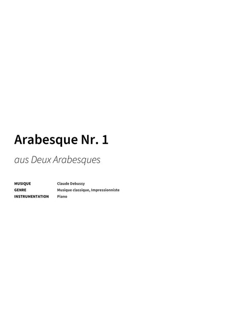 Arabesque Nr. 1 - Title Page