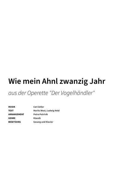 Wie mein Ahnl zwanzig Jahr - Title Page